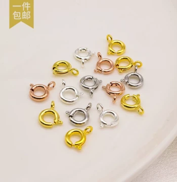 14K Spring Clasp Gold-Filled Spring Clasp Jewelry Bracelet Necklace Tail Chain Ending Connection Handmade DIY Jewelry Accessories