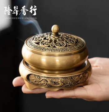 Antique Bronze Incense Burner for Home Indoor Use, Three-Legged Agarwood and Sandalwood Burner, Chinese Zen Tea Ceremony Coil Incense Burner
