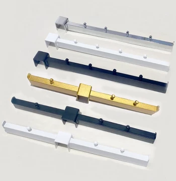 Clothing Store Hook Card Square Tube Flat Tube Hanging Beads 3/4/5 Pins Front Three Rear Two Clothes Slot Beam Front Hanging Rack 2.0 2.5