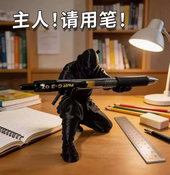 Pen Holder 3D Printed Samurai Kneeling Stand Quirky Gift