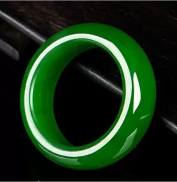Green Ring Hetian Jade Color Finger Ring Thumb Ring New Pit Spinach Green Ring Unisex Jade Pinky Ring Imitation Hetian