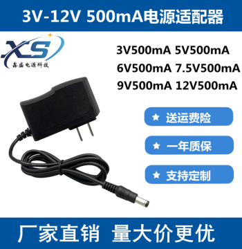 Power Adapter 3V-12V 500mA with Charging Cable