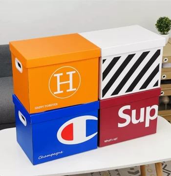 Internet Famous Storage Box Cardboard Box INS Style for Books Clothes Storage Box Paper Snack Toy Trunk Storage Box sup