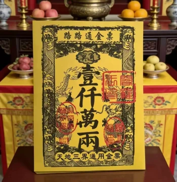 Lulutong Big Gold and Silver Notes Large Sheet Universal 10 Million Taels Gold 10,000 Taels Heaven Money Gold Paper Yellow Ritual Paper Tickets
