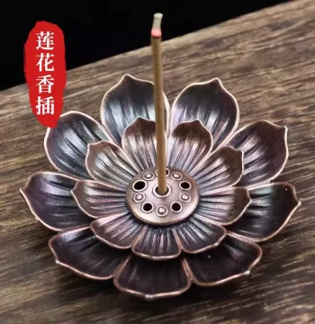 Creative Lotus Incense Holder Stick Incense Burner Coil Incense Burner Alloy Portable Incense Burner Aromatherapy Burner Incense Tray Gourd Incense Holder for Home Use