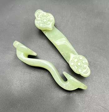 Xiuyan Jade Ruyi Ornament, Natural Jade Ruyi Waist Pendant Hanging Ornament, Jade Ruyi Handheld Piece, Auspicious Jade Artifact