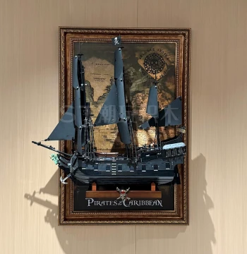 Display Frame for LEGO 10365 Black Pearl Caribbean Pirate Ship American Retro Wall-Mounted Storage Picture Frame