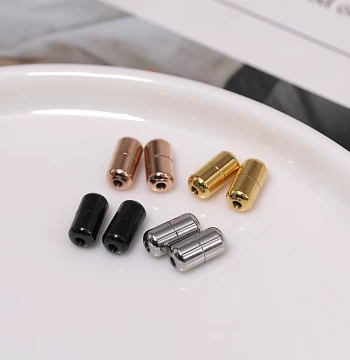 DIY Titanium Steel Accessories: Screw Capsule Clasps with 1.5mm and 2.0mm Holes for Bracelets, Necklaces, and Leather Cords, Handmade Craft Materials
