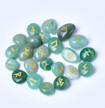 Factory Direct Natural Crystal 25-Piece Irregular Rune Letter Energy Stones for Amazon Cross-Border Sales