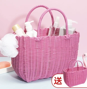 Handwoven Shopping Basket - Multi-purpose Hamper for Bathing, Grocery Shopping, Picnics, and Fruit Storage