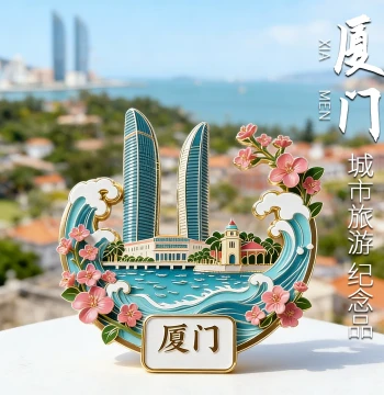 Xiamen Cultural Creative Metal Refrigerator Magnet Gulangyu City Travel Souvenir 3D Creative Magnetic Decorative Gift