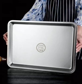 316 Food-Grade L Stainless Steel Rectangular Tray, BBQ Platter, Steamed Rice Pan, Serving Tray, Dumpling Plate, Grilled Fish Flat Plate