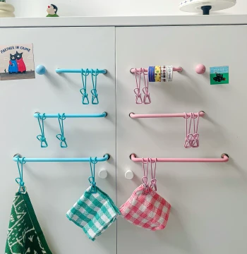 Magnetic Hanging Rod Fridge Magnet Decor Small Items Tape Goods Storage Iron Cabinet Kitchen Hanging Gloves Rag Clips