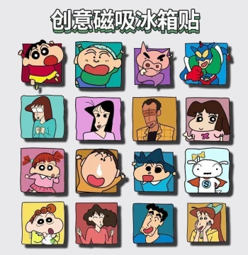 Crayon Shin-chan Anime Acrylic Magnetic Refrigerator Magnet Cute Merchandise DIY Magnetic Iron Personalized Decoration