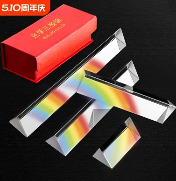 Triangular Prism Optical Glass Kids' Triangular Prism Rainbow Seven-Color Light Student Physics Experiment Kit Full Set Mitsubishi Prism Refraction Prism Multi-Prism Kids' Triangular Prism Spectrometer Photography Props