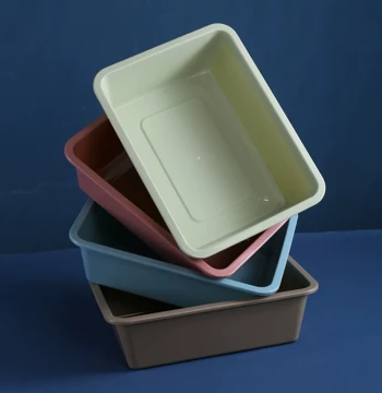 Large PP Plastic Basket Display Box, Ice Tray, Supermarket Snack Storage Bin, White Rectangular Open-Top Commercial Use