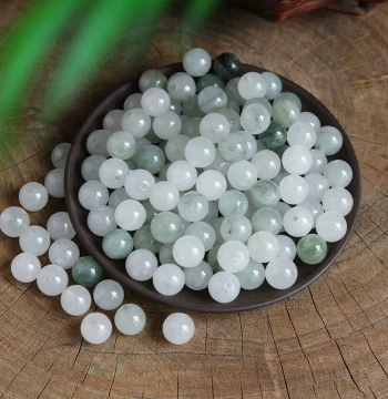 Xinjiang Natural Ice-Grade Tianshan Emerald Loose Beads Jade Beads for DIY Braided Bracelets Necklaces Spacer Beads