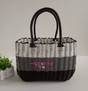 Free Shipping Export Plastic Tube Shopping Basket, Vegetable Basket, Bath Basket, Pet Basket, Storage Basket, Handwoven Tote
