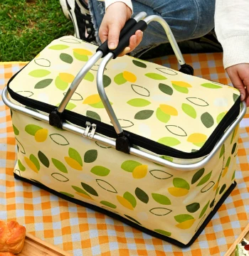 Foldable Picnic Basket, Complete Outdoor Camping Gear Set, Essential Spring Outing Tool, Insulated Storage Box with Handle