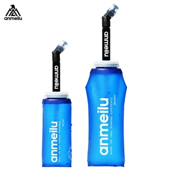 Anmeilu Silicone Foldable Water Bottle, Squeeze-Type Trail Running Bottle, Outdoor Sports Portable Soft Cup