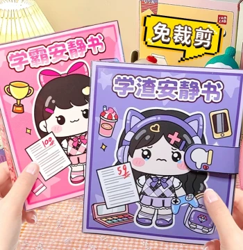 Quiet Book with No-Cutting Magnetic Stickers for Stress Relief