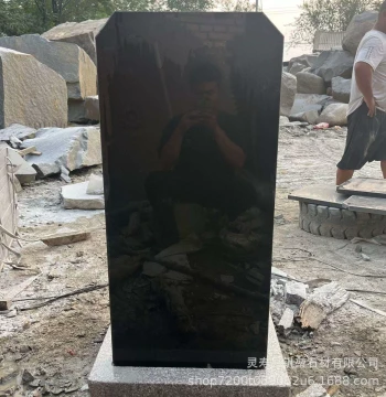 Shanxi Black Granite African Black Stone Combination Tombstone Chinese European Style Art Tombstone Export Available