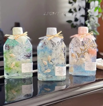 Dried Flower Floating Bottle, Preserved Flower Plant Specimen, Shell Bouquet, Gift for Girls' Birthday, Graduation, Mother's Day, Valentine's Day