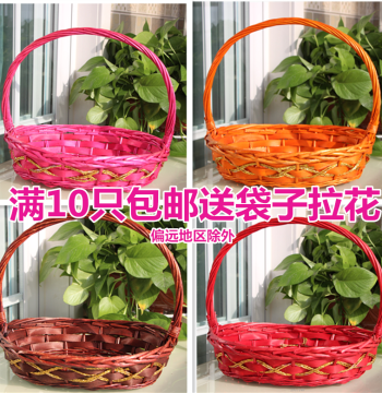 Wicker Fruit Basket Gift Basket with Handle, Bamboo Flower Basket for Gifting, Egg Basket, Picking Basket, Small Basket