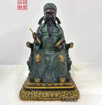 Large Full Bronze Wenchang Emperor Statue Home Bronze Statue Wenchang Emperor Wenqu Star Statue Wenchang Emperor Ornament