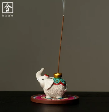 Elephant Incense Holder Ornament Home New Chinese Style Original High-End Stick Incense Burner Chinese Tea Ceremony Tea Table Aromatherapy Decor