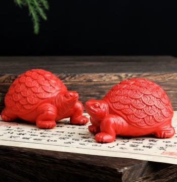 96% High-Purity Natural Raw Ore Genuine Cinnabar Money Turtle Full Pattern Money Back Home Office Store Display Piece