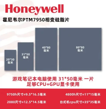 Honeywell 7950 Phase Change Thermal Pad for Laptop CPU GPU Thermal Paste Heat Sink Compound
