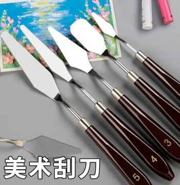 Borrence Oil Painting Knife Scraper Set Art Supplies Acrylic Gouache Paint Palette Knife Picker Oil Painting Tools Flat Head Small Pointed Knife Oil Pastel Texture Knife Spatula Student Special Painting Materials