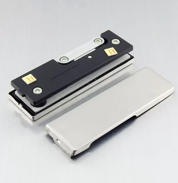 Frameless Glass Door Clips - Top and Bottom Clamps with Floor Spring Hardware and Patch Fittings