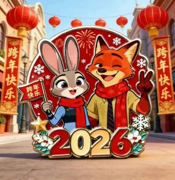 Zootopia New Year Fridge Magnet, Acrylic Cartoon Ice Decoration, Stylish Trendy Cute Refrigerator Magnet