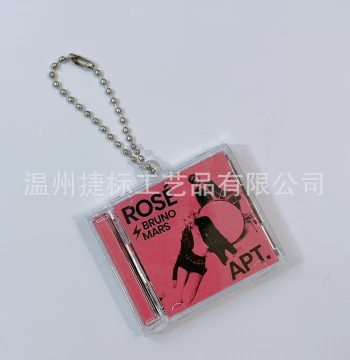 Acrylic Blank CD Case Keychain Custom NFC Celebrity Fan Support Merchandise Mini CD Album Small Pendant