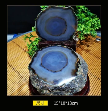 Split Agate Stone – Treasure Bowl Raw Stone Ornament for Home Decoration