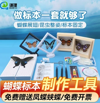 Complete Butterfly Specimen Making Kit - DIY Tools Including Insect Pins, Spreading Boards, and Display Cases for Biology Science Projects