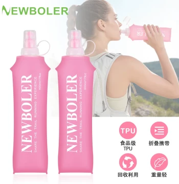 New 250ml 500ml 750ml Foldable Water Bottle Portable Sports Soft Flask Marathon Running Soft Flask