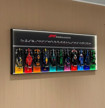 Wall-Mounted Dust-Proof Display Frame for LEGO Speed Champions F1 Movie 77252 APX GP Race Car Building Blocks