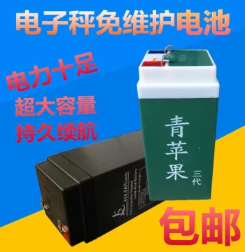 Bailunsi Green Apple Universal Battery for Electronic Scales, TCS Folding Platform Scale 4V Dedicated Rechargeable Battery, 2V Battery