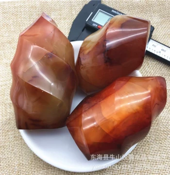 Natural Red Agate Flame Crystal Raw Stone, Carnelian Agate Torch Freeform 'Rising Step by Step' Craft Ornament