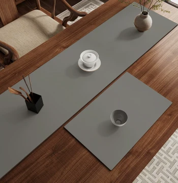 Minimalist Solid Color Diatomaceous Earth Table Runner for Tea Ceremony, Absorbent Tea Mat, Heat-Resistant Tea Table Cloth