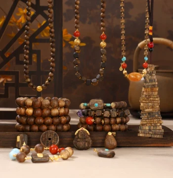 "Veteran's Treasure Collection" Agarwood and Lao Shan Sandalwood Bracelet, 108 Beads, Unisex Prayer Beads for Handling, Live Stream Exclusive Item #18