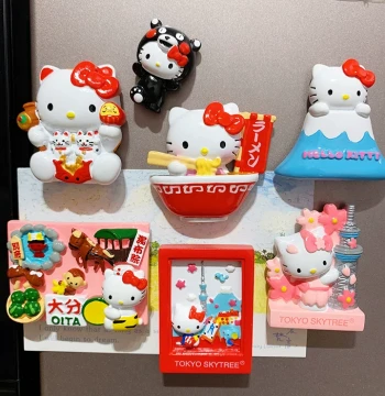 Cute Cartoon Kitty Cat Ramen Skytree Mt. Fuji Yufuin Magnetic Fridge Magnets