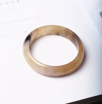 Factory Clearance: Large Size Bonus, Natural Xinjiang Golden Silk Jade Bangle with Violet Accents