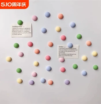 Instagram-Style Macaron Fridge Magnets: Creative Personalized Bean Decor, 3D Message Stickers, Green Magnetic Tags