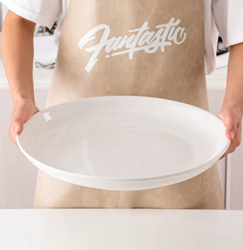 Large Plate Home Ceramic Big Plate for Spicy Chicken Crayfish Round Plate Pure White Cabbage Plate 12 Inch Specialized Plate for Chopped Pepper Fish Head