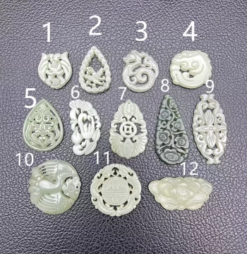 Hetian Jade Pendant Hollow Small Accessory Butterfly Plum Blossom Water Drop Pendant Flower Bird Flower Slice Press Collar Jade Drop Neck Ornament Necklace Jade