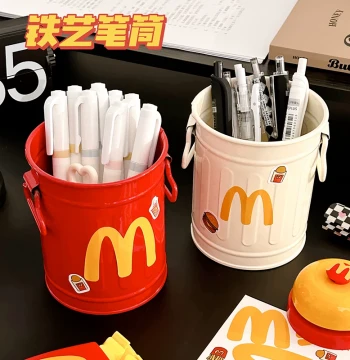 Metal Pen Holder Cute Iron Art Desktop Storage Organizer